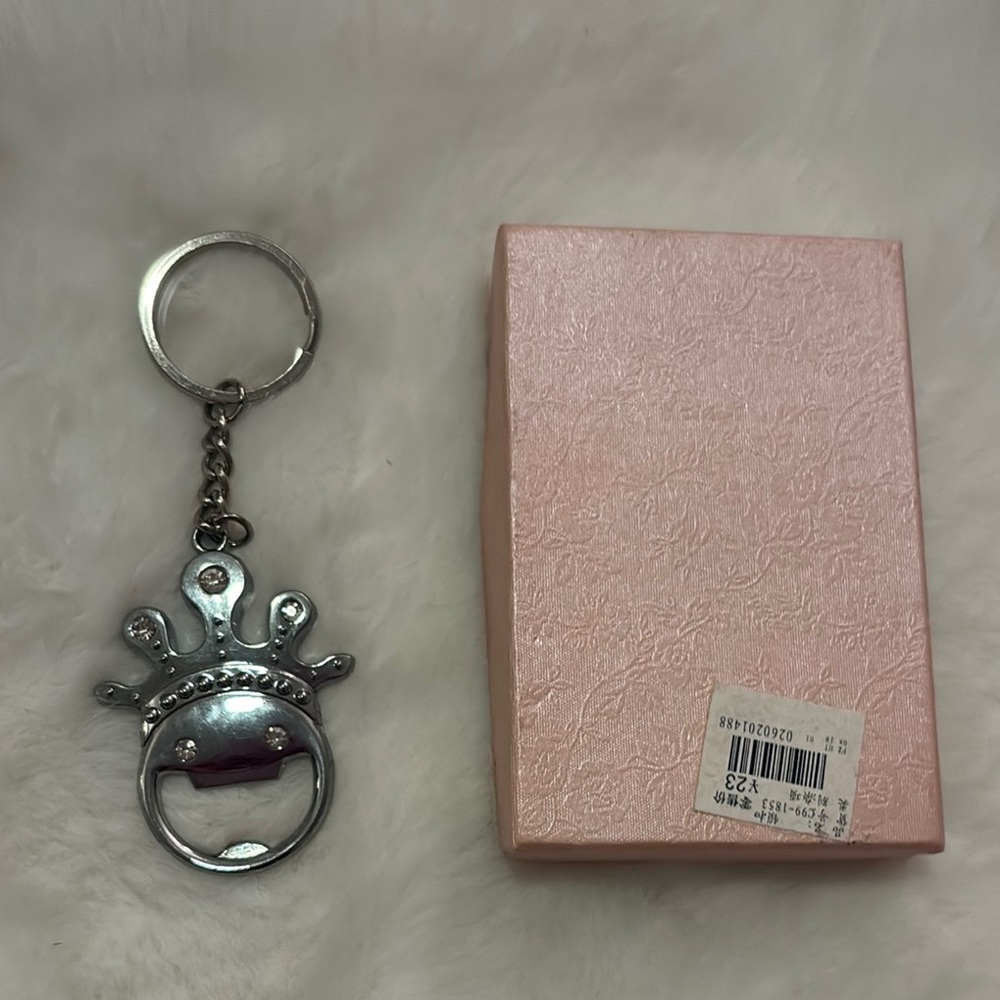 Crown Bottle Opener Keychain with Pink Box